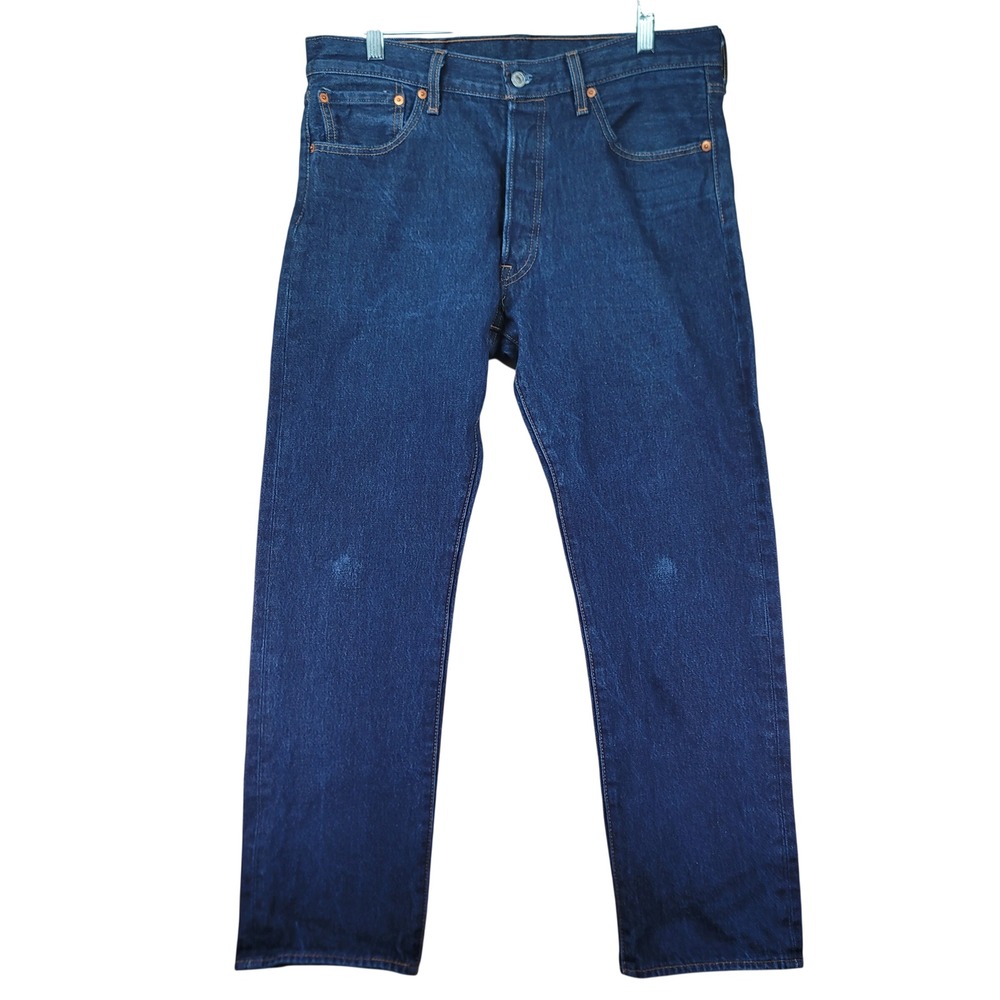 Levi's 501 Original Fit Jeans Men 35x29.5 Blue Good Straight Leg Button Fly